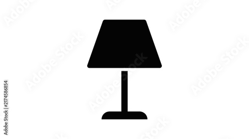 Simple icon of a table lamp on a white background