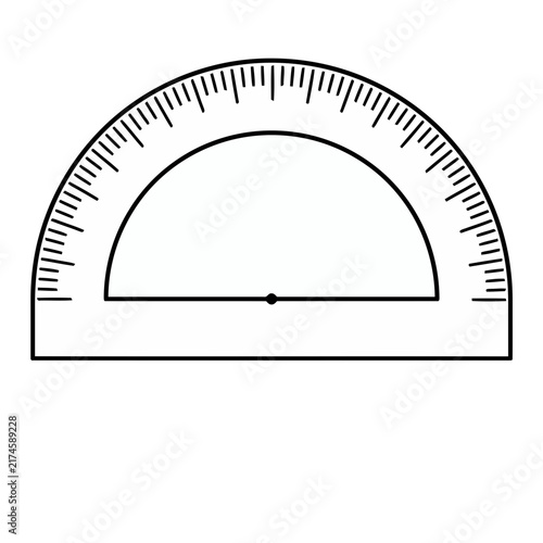 Protractor with degree markings