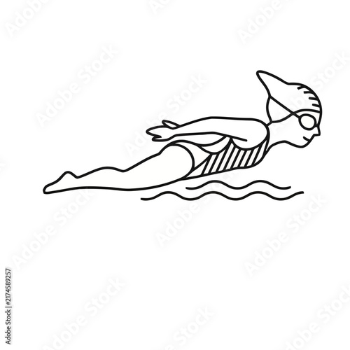 Swimmer in butterfly stroke