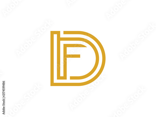 DDF geometric  interlock monogram logo modern lettermark for event brand identity