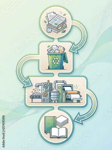 Four step Vertical flow for Recycling Paper