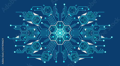 Abstract futuristic hexagonal digital technology network pattern background