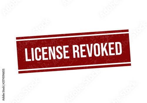 фотографія Red license revoked warning banner with bold text isolated on transparent backgr