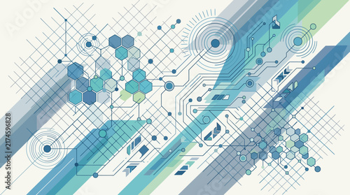 Futuristic Digital Connectivity Background with Geometric Circuit Patterns