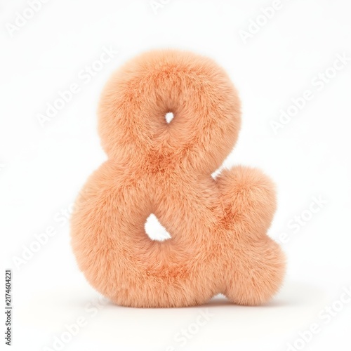 Adorable Peach Ampersand Mark (&)