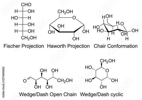 Картината върху платно D-Glucoses Molecule Skeletal Formula Chemical Structure