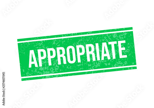 Cuadro en lienzo Bright green appropriate stamp or badge with bold white text isolated on transpa