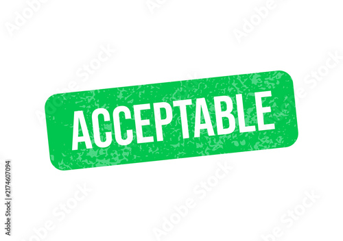 Canvas Print Green acceptable badge with bold white text isolated on transparent background