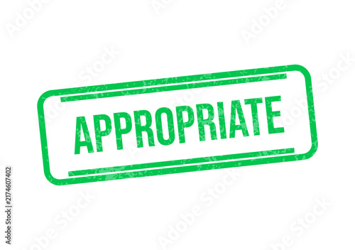 Green approval stamp with appropriate text isolated on transparent background