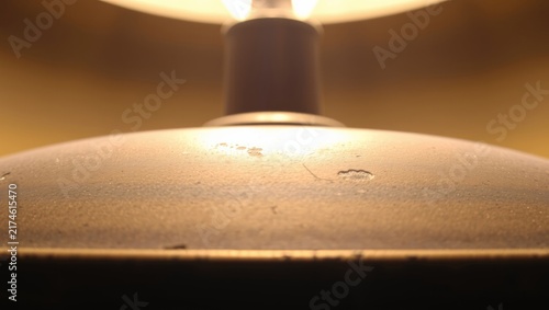 Close up of vintage brass lamp base with rich dark patina with patina elegant craftsmanship antique