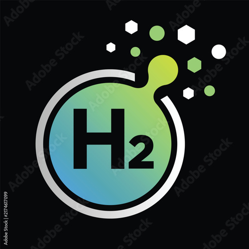 Hydrogen H2 logo vector