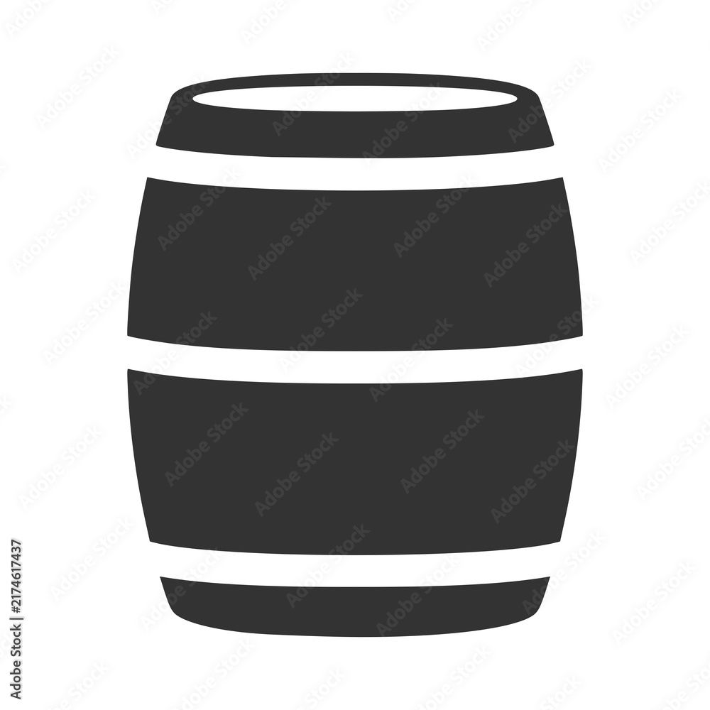 Naklejka premium Beer wood barrel icon isolated on transparent background