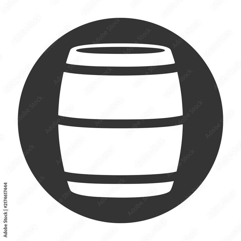 Naklejka premium Beer wood barrel icon isolated on transparent background