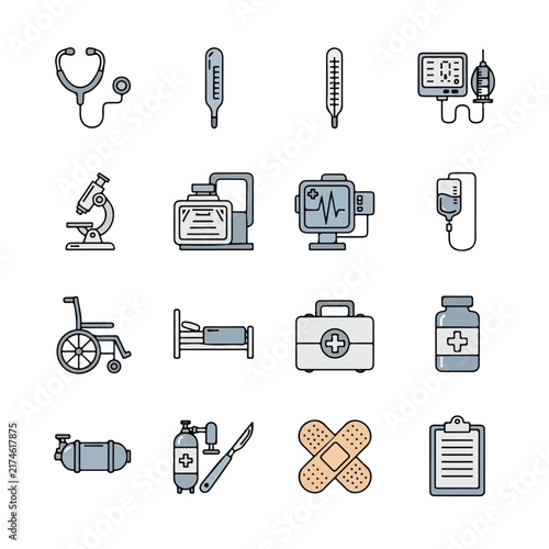 Medical Icon Set for Healthcare and Clinical Diagnostic Use