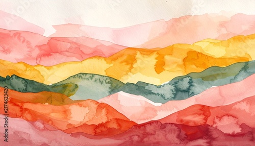 Soft pastel watercolor waves Background.