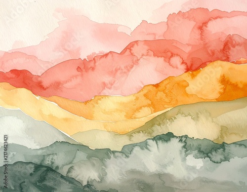 Soft pastel watercolor waves Background.