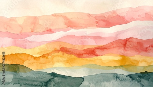 Soft pastel watercolor waves Background.