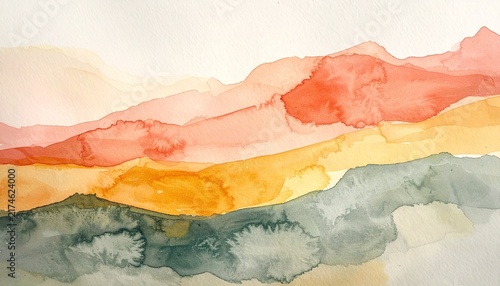 Soft pastel watercolor waves Background.