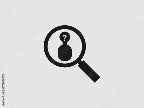 A black silhouette of an anonymous person with a question mark on the head