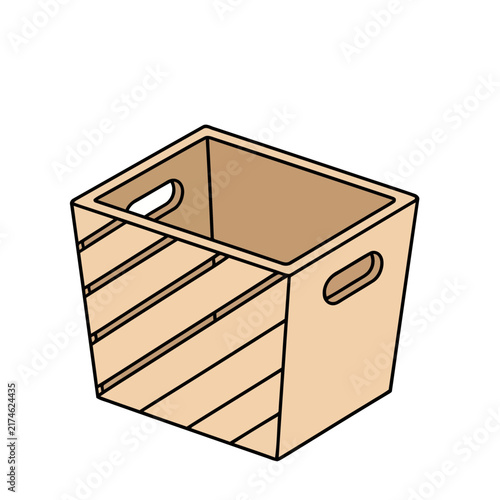 Wooden crate with handles