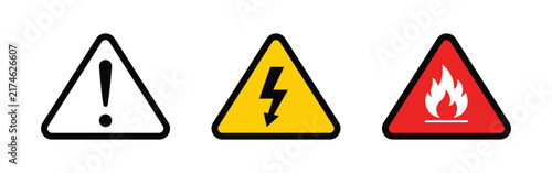 Vector Warning Sign Icon Set