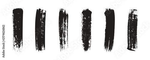 Vector Collection of Black Grunge Brush Strokes