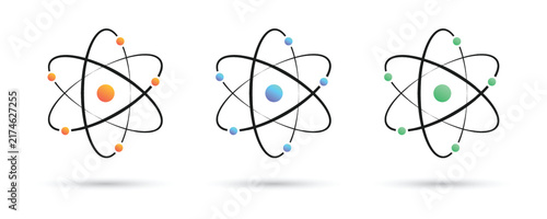 Vector Set of Atom Icon On White Background