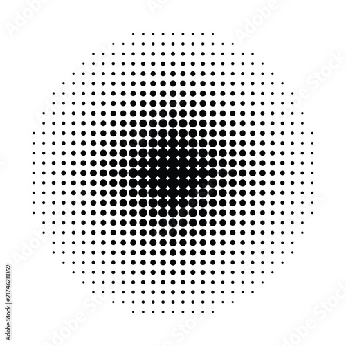 Vector Dots Halftone In Circle Design Vector