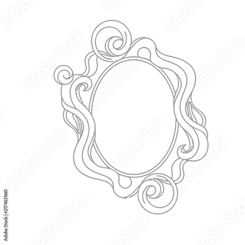 Oval frame with decorative swirls