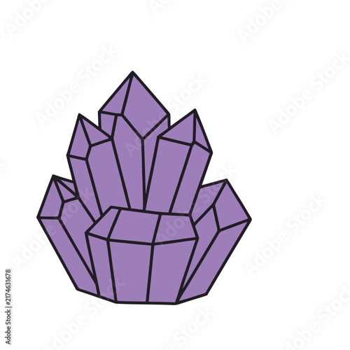 Purple Crystal Cluster Illustration
