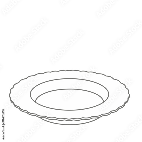 Scalloped edge plate outline