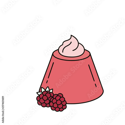 Raspberry dessert with cream