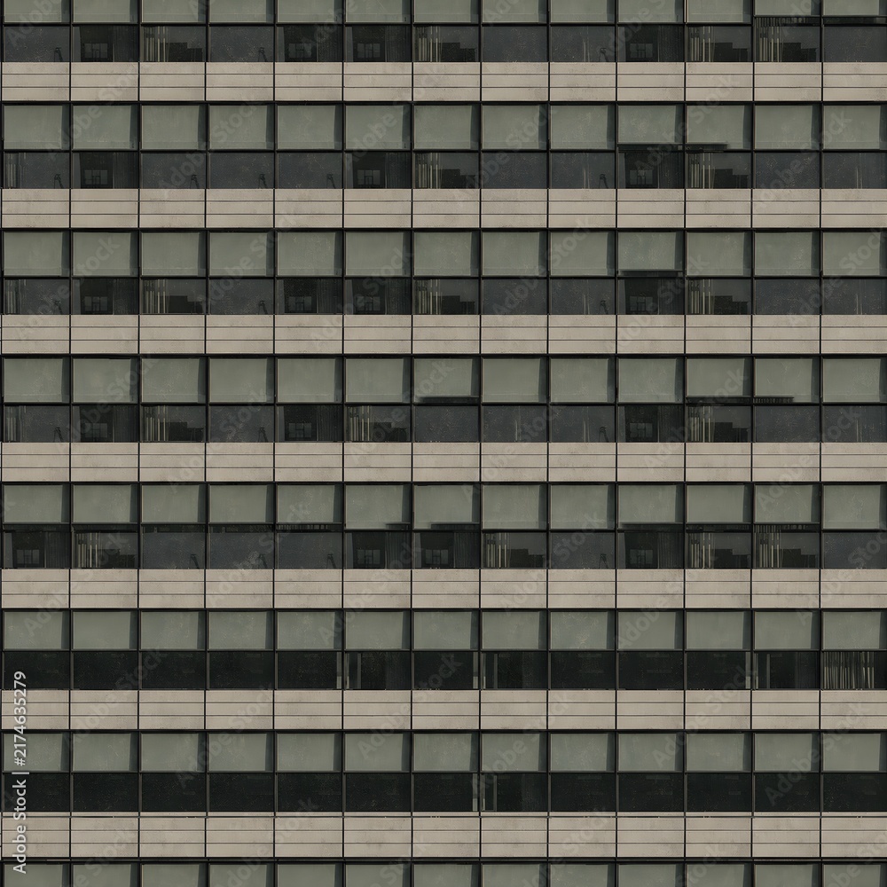 Modern office building glass window seamless pattern background grid facade elevation texture