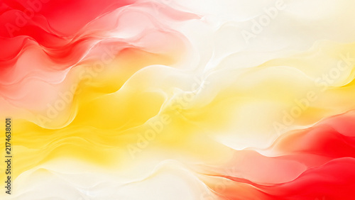Vibrant Red and Yellow Liquid Waves with Dynamic Energy Flow and Soft Abstract Smoke Texture