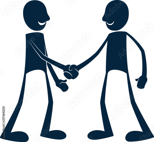 minimalist stick figures handshake illustration