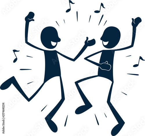 happy dancing cartoon character silhouette