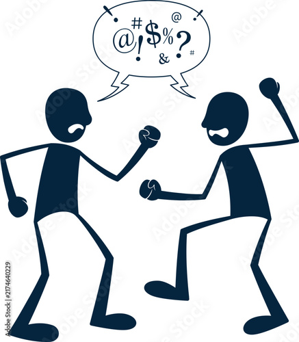 angry cartoon character angry and arguing