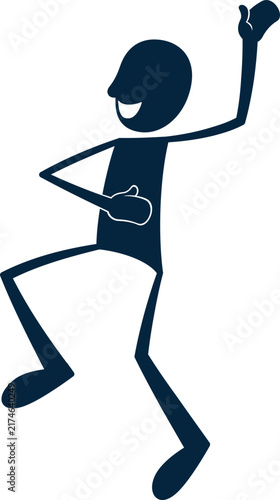 happy dancing cartoon character silhouette