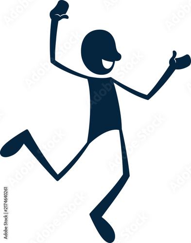 happy dancing cartoon character silhouette