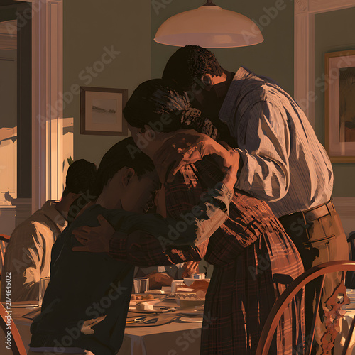 Warm Family Reunion at a Cozy Dinner Table Sharing Moments