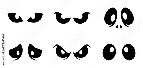 Spooky Cartoon Eyes Vector Pack: Monster, Ghost, and Evil Expressions