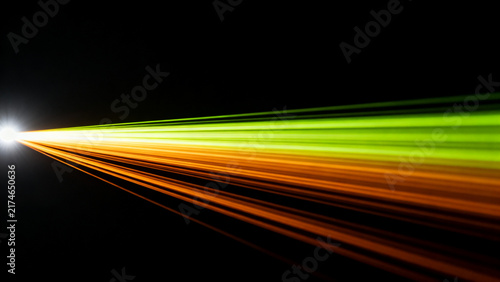Vibrant Light Beam Streaks Against Dark Background for Creative and Tech Visuals