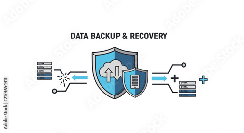 Data backup and recovery system with cloud and devices.