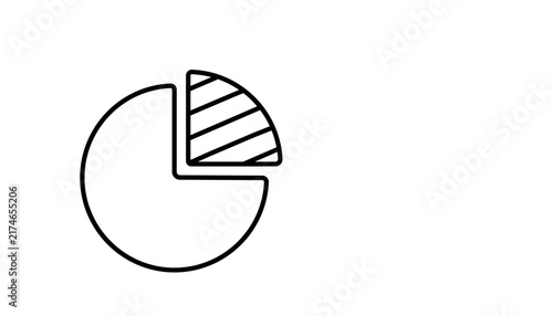 chart graph round pieces icon line vector