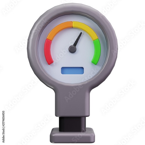 Industrial Pressure Gauge 3D Illustrations