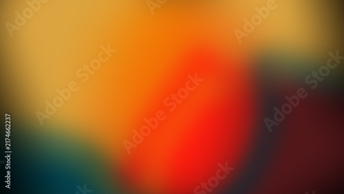 Abstract warm vibrant color gradient blur background featuring smooth blending of orange, red, yellow, dark tones for modern template design.