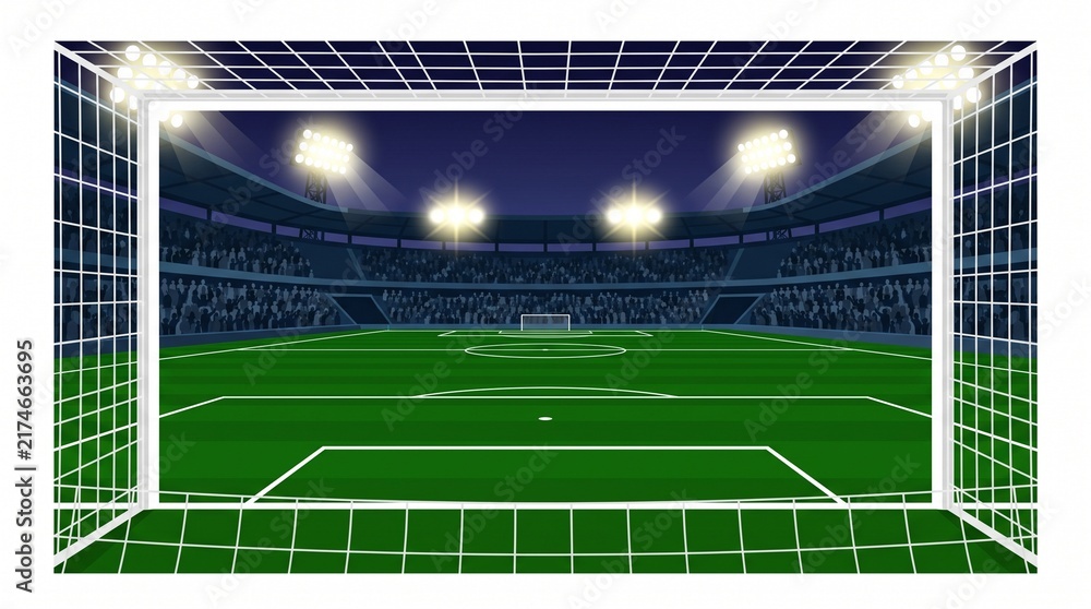 Obraz premium soccer field with soccer balls