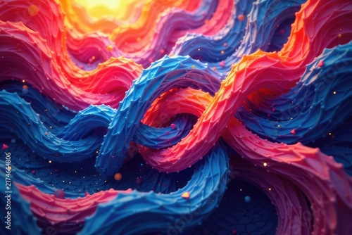 Abstract geometric shapes, infinitely repeating , endless, design, bright