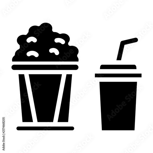 Cinema Snack Combo Vector Glyph Icon Design