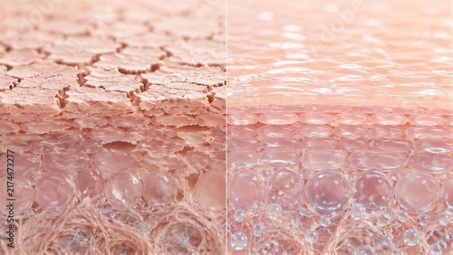 Skin comparison cracked versus hydrated cross section